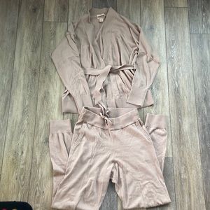 Cashmere blend joggers and cardigan set
